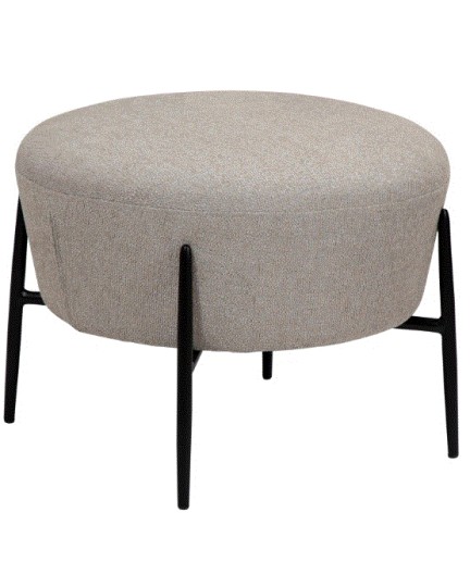 ORBIT Foot Stool | Cashmere Boucle, Black legs