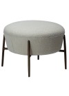 ORBIT Foot Stool | Dove Pres Boucle, Ant. Brass legs
