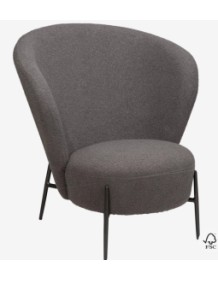 ORBIT Lounge Chair | Stone Pres Boucle, Ant. Pewter legs