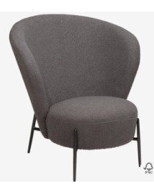 ORBIT Lounge Chair | Stone Pres Boucle, Ant. Pewter legs
