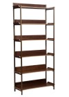 FRIYAY Bookcase with 6 Shelves | Walnut Veneer