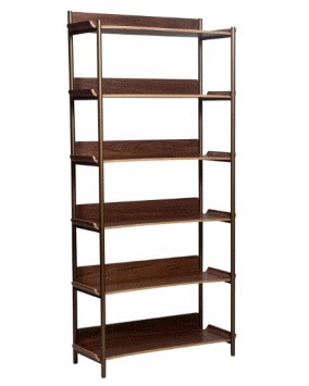 FRIYAY Bookcase with 6 Shelves | Walnut Veneer
