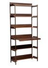 FRIYAY Bookcase with 6 Shelves and desk | Walnut Veneer