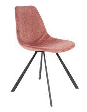 FRANKY Chair | Velvet Old Pink, Black legs