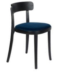 BRANDON Chair | Velvet Dark Blue, Black legs