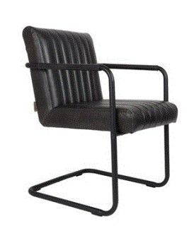STITCHED Armchair | Art.Leather Grey, Black legs