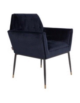 KATE Armchair | Deep Blue, Black legs
