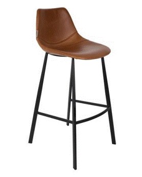 FRANKY Bar Stool | Brown FR, Black legs