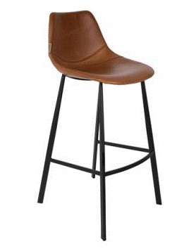 FRANKY Bar Stool | Brown FR, Black legs