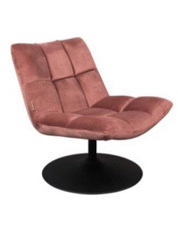 BAR Lounge Chair | Velvet Old Pink