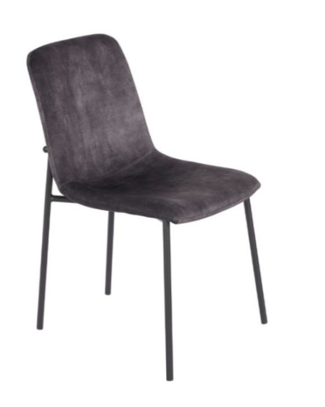 BRICK Chair | Grey Velvet, Black legs