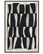CEBRA Painting 80x120x4cm | Beige black wood black