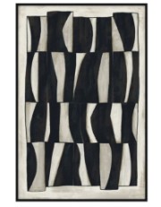CEBRA Painting 80x120x4cm | Beige black wood black