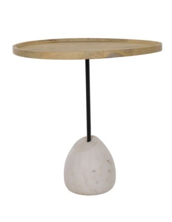 PILEA 56 Side Table | Natural White 