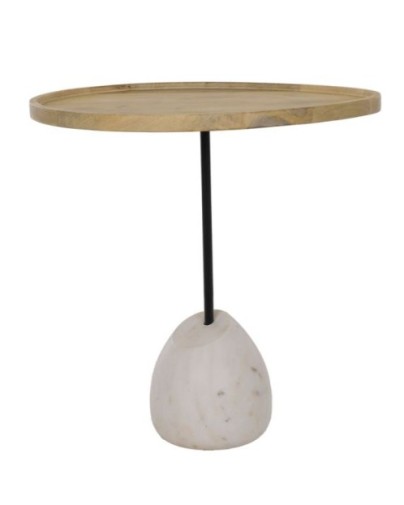 PILEA 56 Side Table | Natural White 
