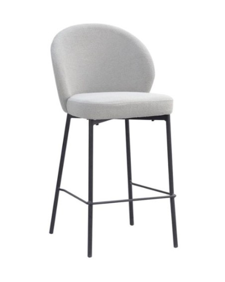 LUNE Counter Stool Grey, Black legs