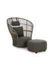 TYCOON Swivel Lounge Armchair with footstool | Green