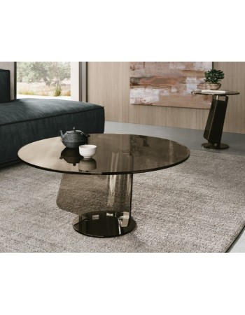 MIRAGGIO Coffee Table 80cm | Clear Honey Glass
