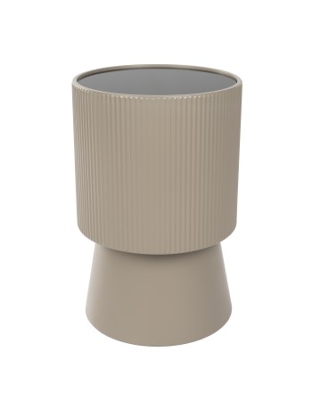 BRIAN Side Table | Glass top, Beige base