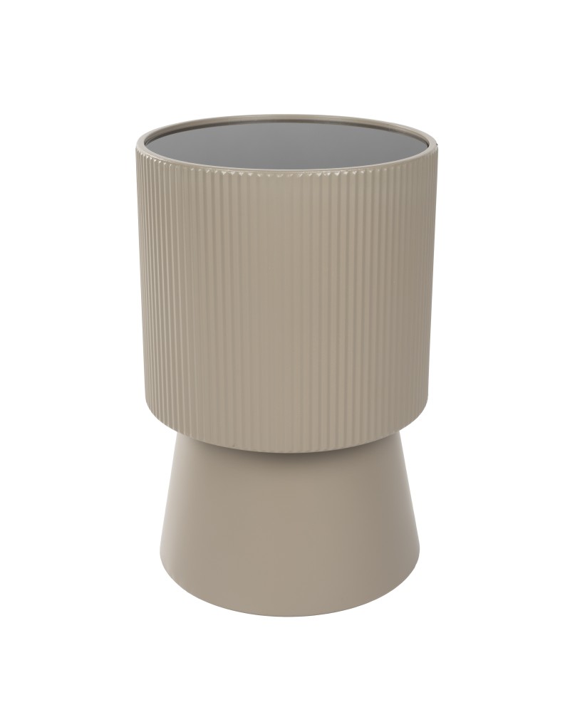 BRIAN Side Table | Glass top, Beige base