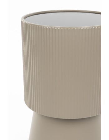 BRIAN Side Table | Glass top, Beige base