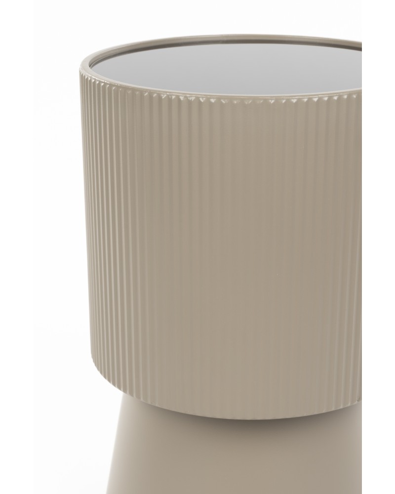 BRIAN Side Table | Glass top, Beige base