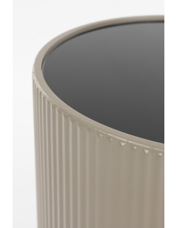 BRIAN Side Table | Glass top, Beige base