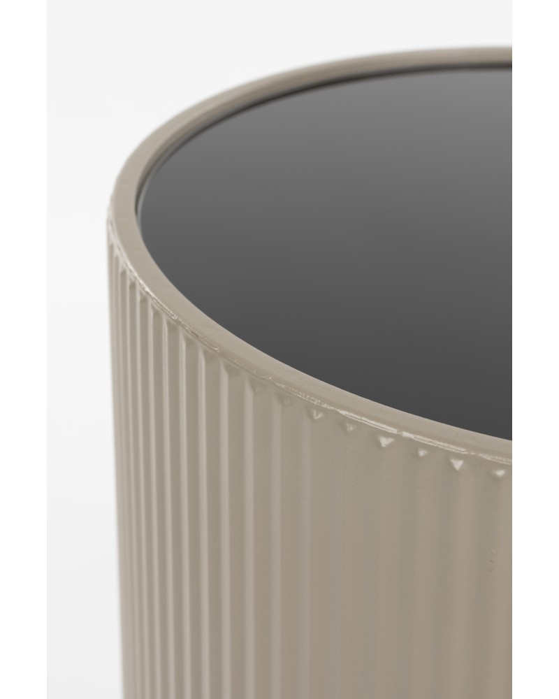 BRIAN Side Table | Glass top, Beige base