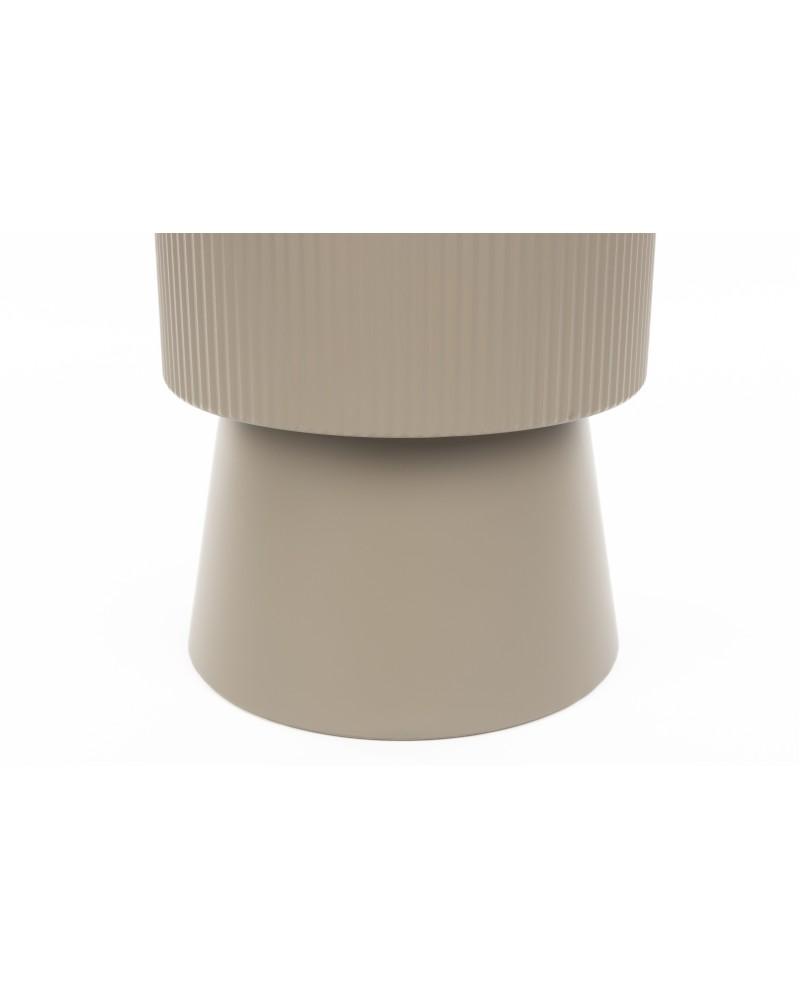 BRIAN Side Table | Glass top, Beige base
