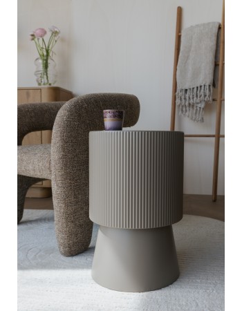 BRIAN Side Table | Glass top, Beige base