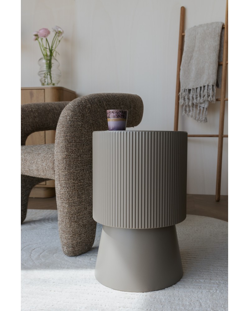 BRIAN Side Table | Glass top, Beige base