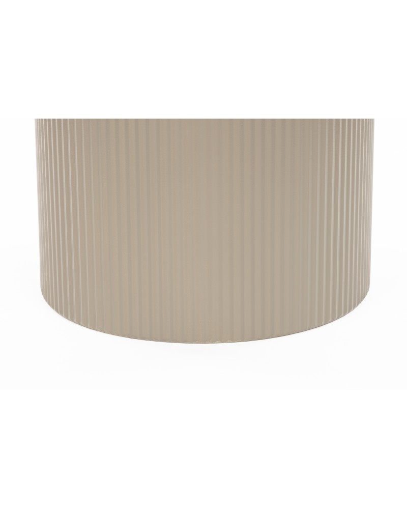ANNA Side Table 35x42cm | Brown Marble top, Beige base