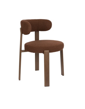 ROBYN Chair | Brown fabric, brown metal legs