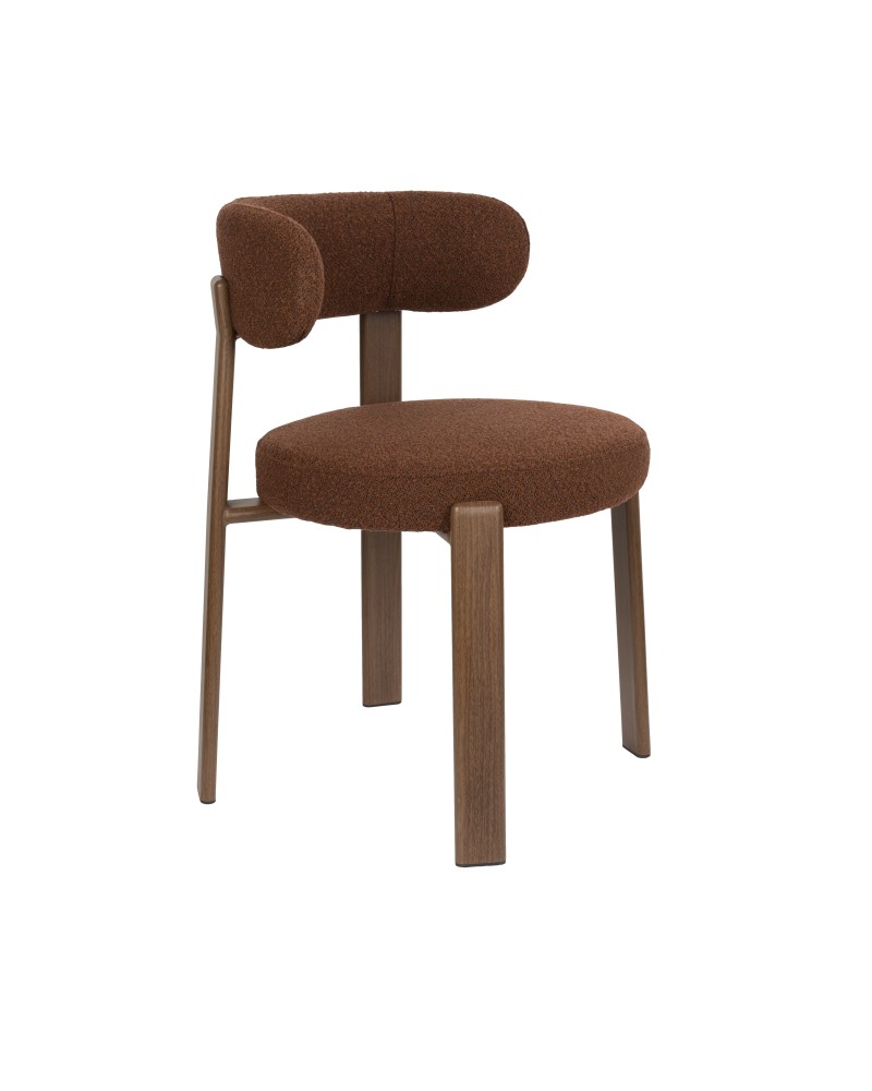 ROBYN Chair | Brown fabric, brown metal legs