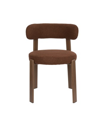 ROBYN Chair | Brown fabric, brown metal legs