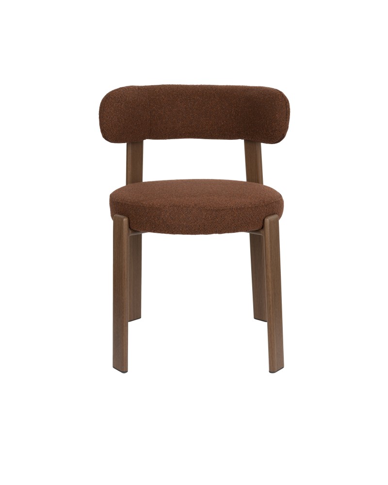 ROBYN Chair | Brown fabric, brown metal legs