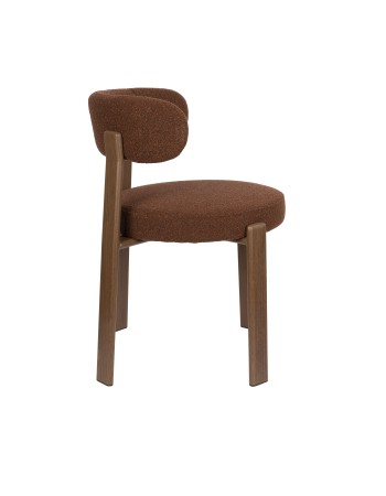 ROBYN Chair | Brown fabric, brown metal legs