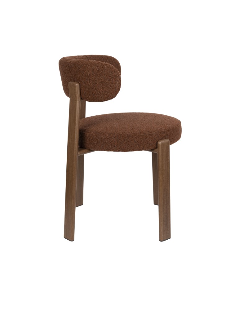 ROBYN Chair | Brown fabric, brown metal legs