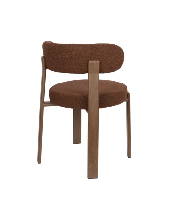 ROBYN Chair | Brown fabric, brown metal legs