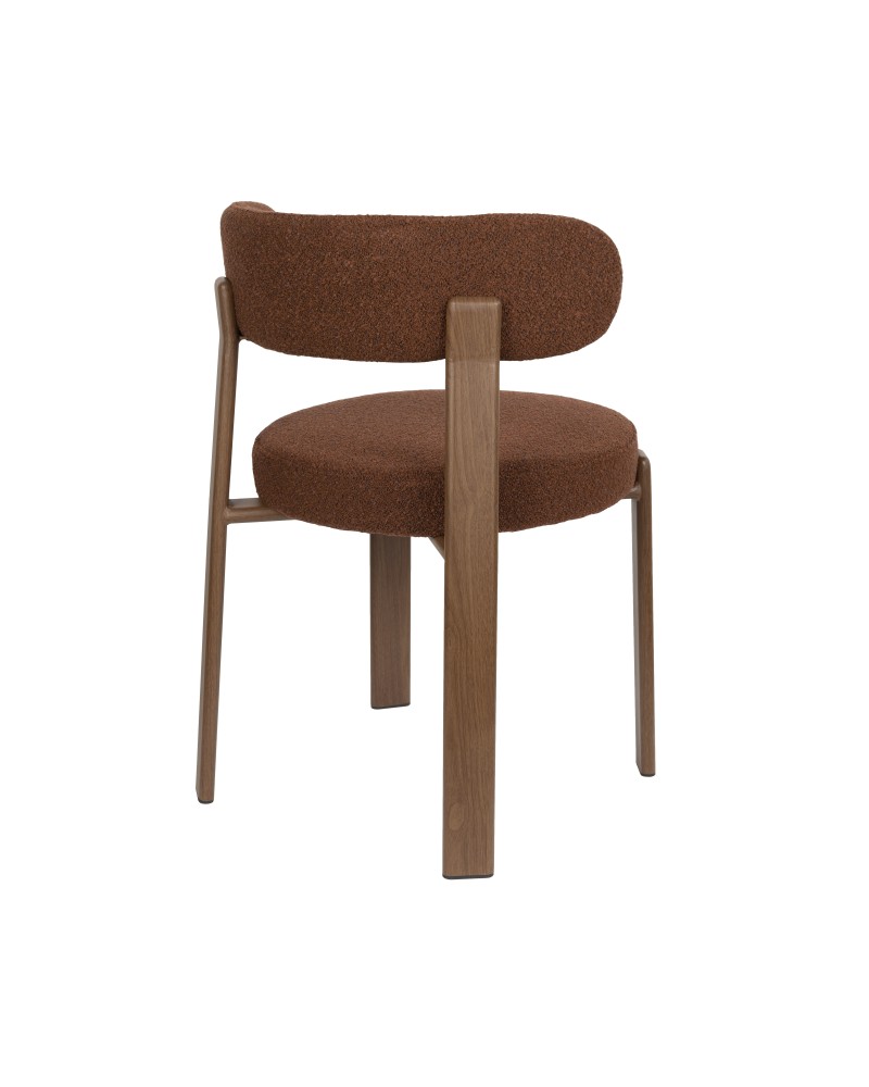 ROBYN Chair | Brown fabric, brown metal legs