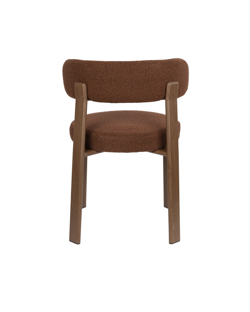 ROBYN Chair | Brown fabric, brown metal legs