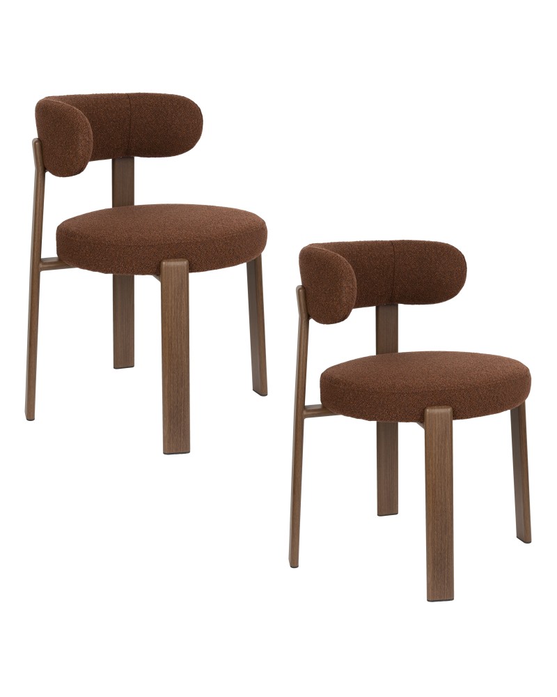 ROBYN Chair | Brown fabric, brown metal legs