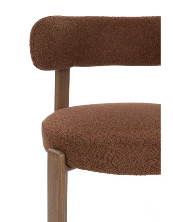ROBYN Chair | Brown fabric, brown metal legs