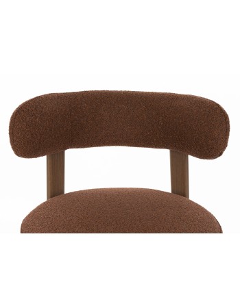ROBYN Chair | Brown fabric, brown metal legs