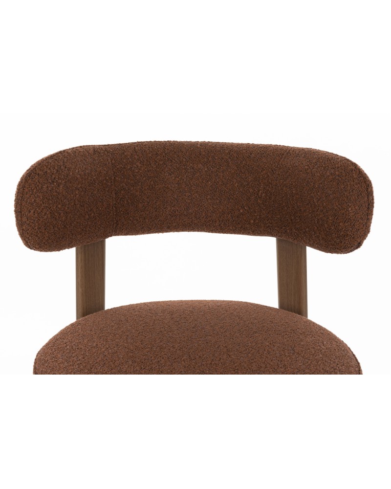 ROBYN Chair | Brown fabric, brown metal legs