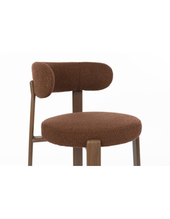 ROBYN Chair | Brown fabric, brown metal legs