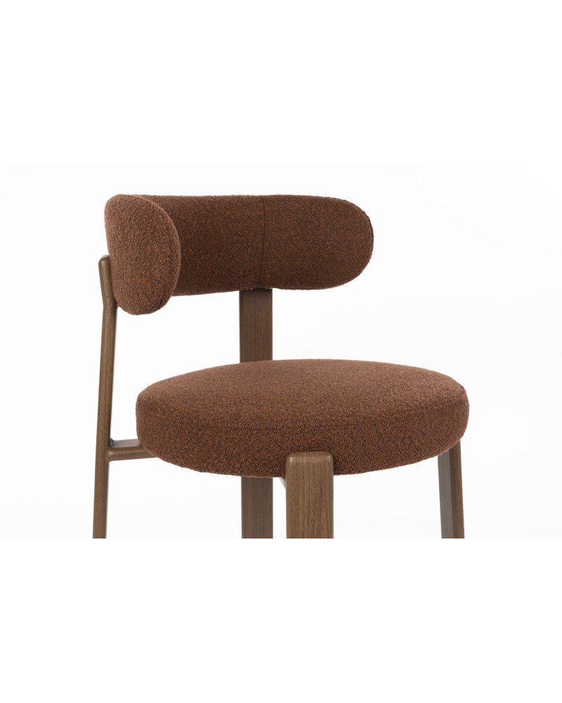 ROBYN Chair | Brown fabric, brown metal legs