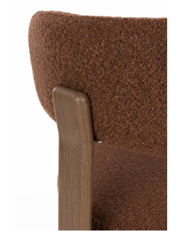 ROBYN Chair | Brown fabric, brown metal legs