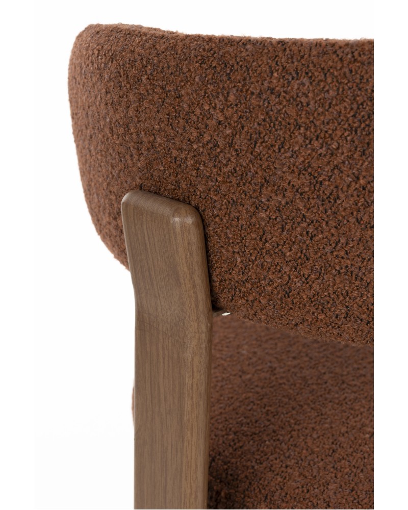 ROBYN Chair | Brown fabric, brown metal legs