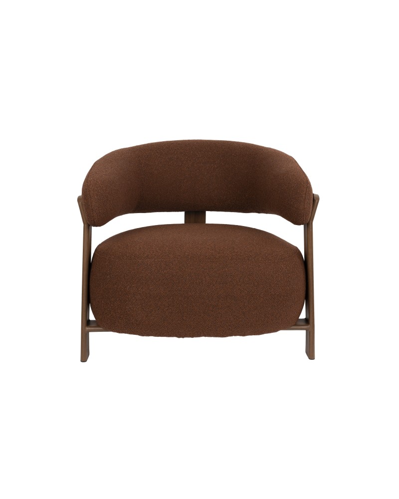ROBYN Lounge Chair | Brown fabric, Brown metal legs